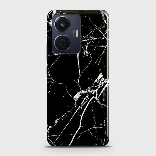 Vivo T1 44W Cover - Black Modern Classic Marble Printed Hard Case with Life Time Colors Guarantee