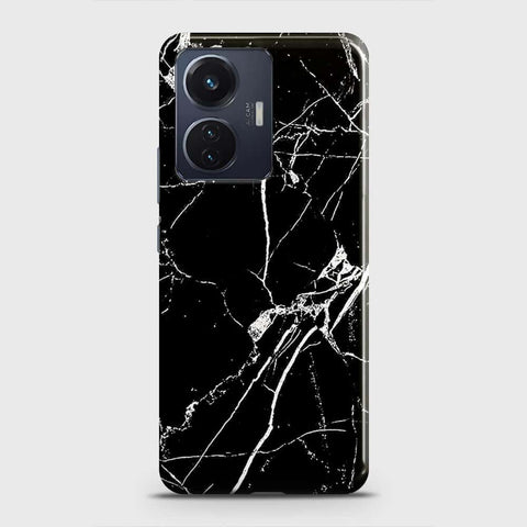 Vivo T1 44W Cover - Black Modern Classic Marble Printed Hard Case with Life Time Colors Guarantee
