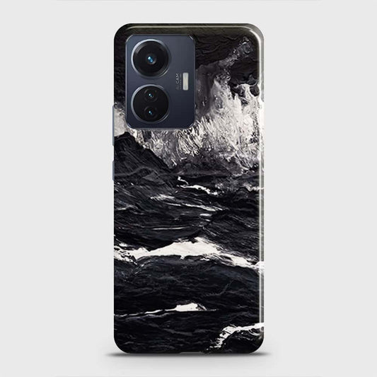 Vivo T1 44W Cover - Black Ocean Marble Trendy Printed Hard Case with Life Time Colors Guarantee