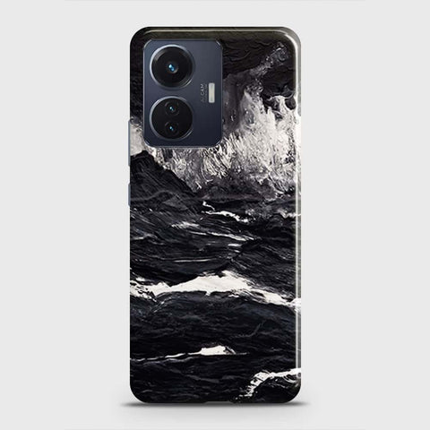Vivo Y55 4G Cover - Black Ocean Marble Trendy Printed Hard Case with Life Time Colors Guarantee