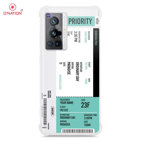 Vivo X70 Pro Cover - Personalised Boarding Pass Ticket Series - 5 Designs - Clear Phone Case - Soft Silicon Borders
