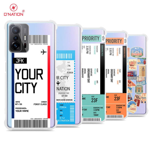 Xiaomi 11T Cover - Personalised Boarding Pass Ticket Series - 5 Designs - Clear Phone Case - Soft Silicon Borders