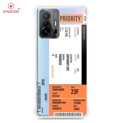Xiaomi 11T Cover - Personalised Boarding Pass Ticket Series - 5 Designs - Clear Phone Case - Soft Silicon Borders