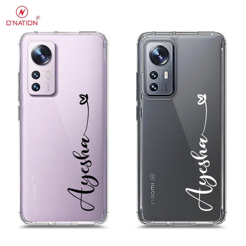 Xiaomi 12 Cover - Personalised Name Series - 8 Designs - Clear Phone Case - Soft Silicon Borders
