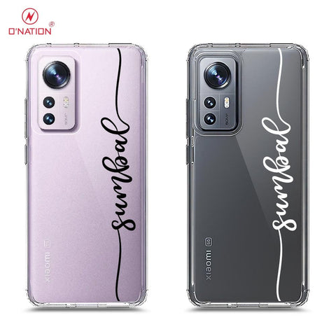 Xiaomi 12 Cover - Personalised Name Series - 8 Designs - Clear Phone Case - Soft Silicon Borders