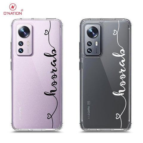 Xiaomi 12 Cover - Personalised Name Series - 8 Designs - Clear Phone Case - Soft Silicon Borders