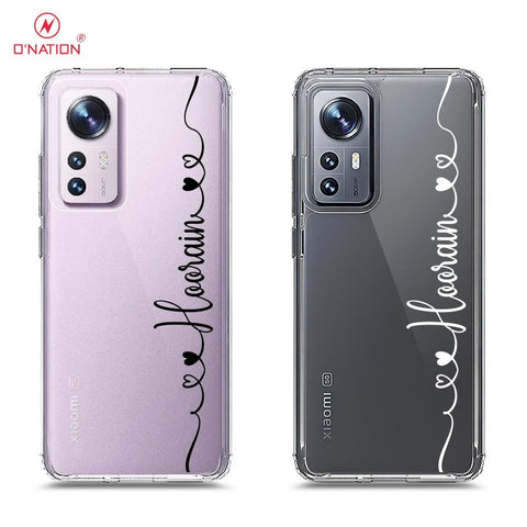 Xiaomi 12 Cover - Personalised Name Series - 8 Designs - Clear Phone Case - Soft Silicon Borders