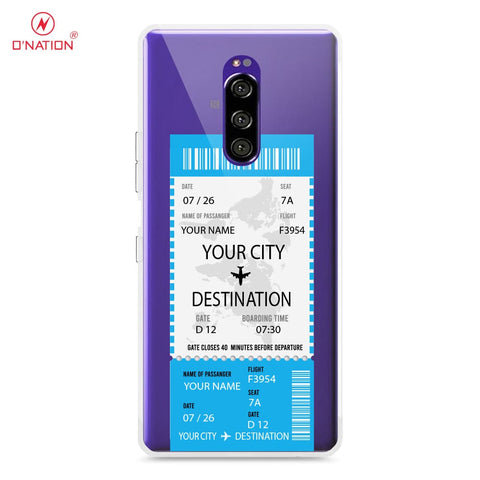 Sony Xperia XZ4 Cover - Personalised Boarding Pass Ticket Series - 5 Designs - Clear Phone Case - Soft Silicon Borders