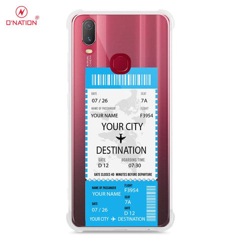 Vivo Y11 2019 Cover - Personalised Boarding Pass Ticket Series - 5 Designs - Clear Phone Case - Soft Silicon Borders