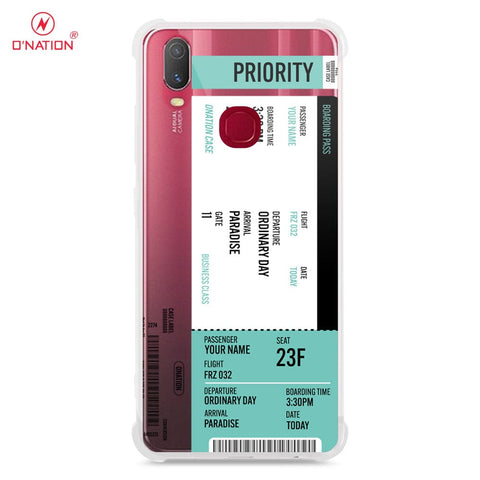 Vivo Y11 2019 Cover - Personalised Boarding Pass Ticket Series - 5 Designs - Clear Phone Case - Soft Silicon Borders