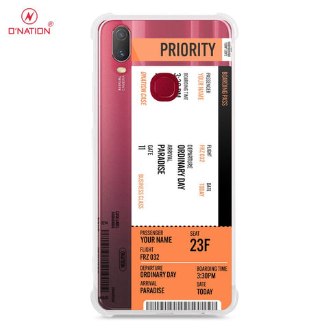 Vivo Y11 2019 Cover - Personalised Boarding Pass Ticket Series - 5 Designs - Clear Phone Case - Soft Silicon Borders