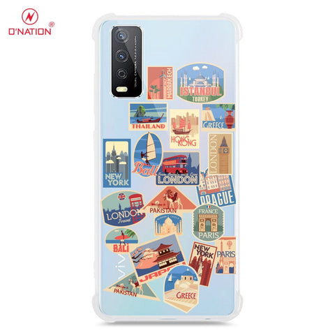 Vivo Y12s Cover - Personalised Boarding Pass Ticket Series - 5 Designs - Clear Phone Case - Soft Silicon Borders