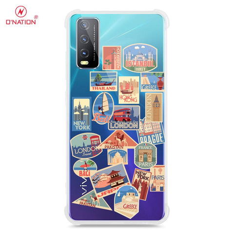 Vivo Y20s Cover - Personalised Boarding Pass Ticket Series - 5 Designs - Clear Phone Case - Soft Silicon Borders