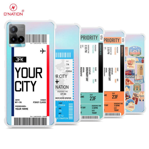 Vivo Y21 Cover - Personalised Boarding Pass Ticket Series - 5 Designs - Clear Phone Case - Soft Silicon Borders