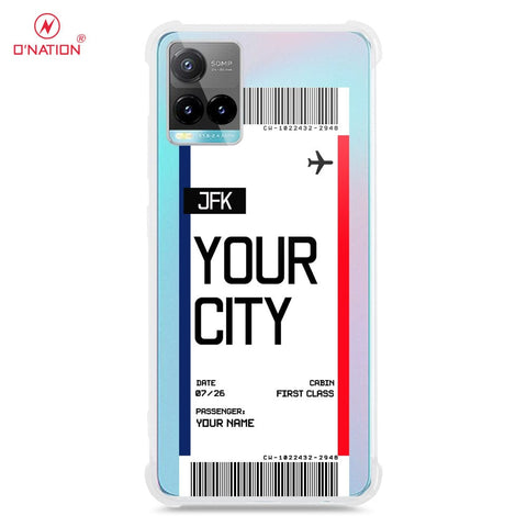 Vivo Y21 Cover - Personalised Boarding Pass Ticket Series - 5 Designs - Clear Phone Case - Soft Silicon Borders