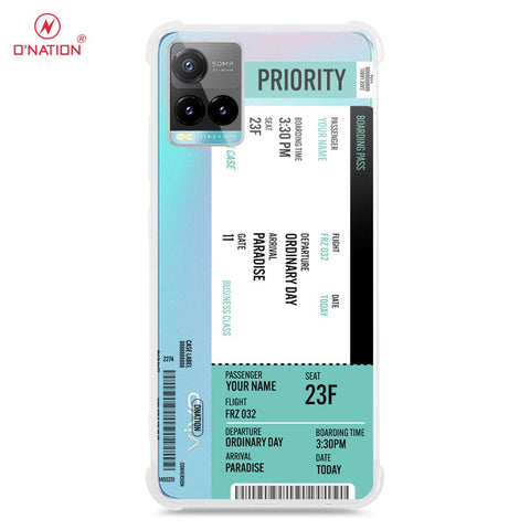 Vivo Y21 Cover - Personalised Boarding Pass Ticket Series - 5 Designs - Clear Phone Case - Soft Silicon Borders