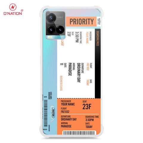 Vivo Y21 Cover - Personalised Boarding Pass Ticket Series - 5 Designs - Clear Phone Case - Soft Silicon Borders