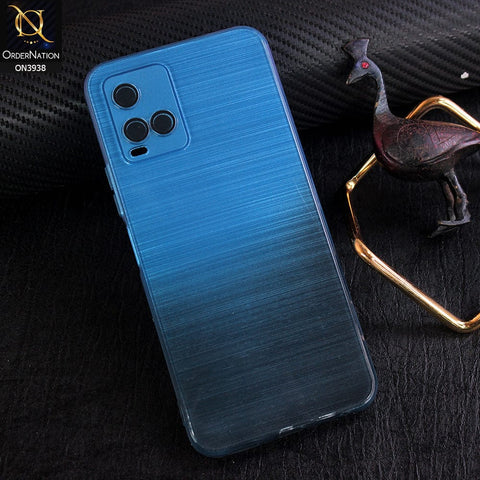 Vivo Y21s Cover - Design 5 - New Rainbow Style Soft Silicone Borders Clear Back Case With Electroplating Camera Ring