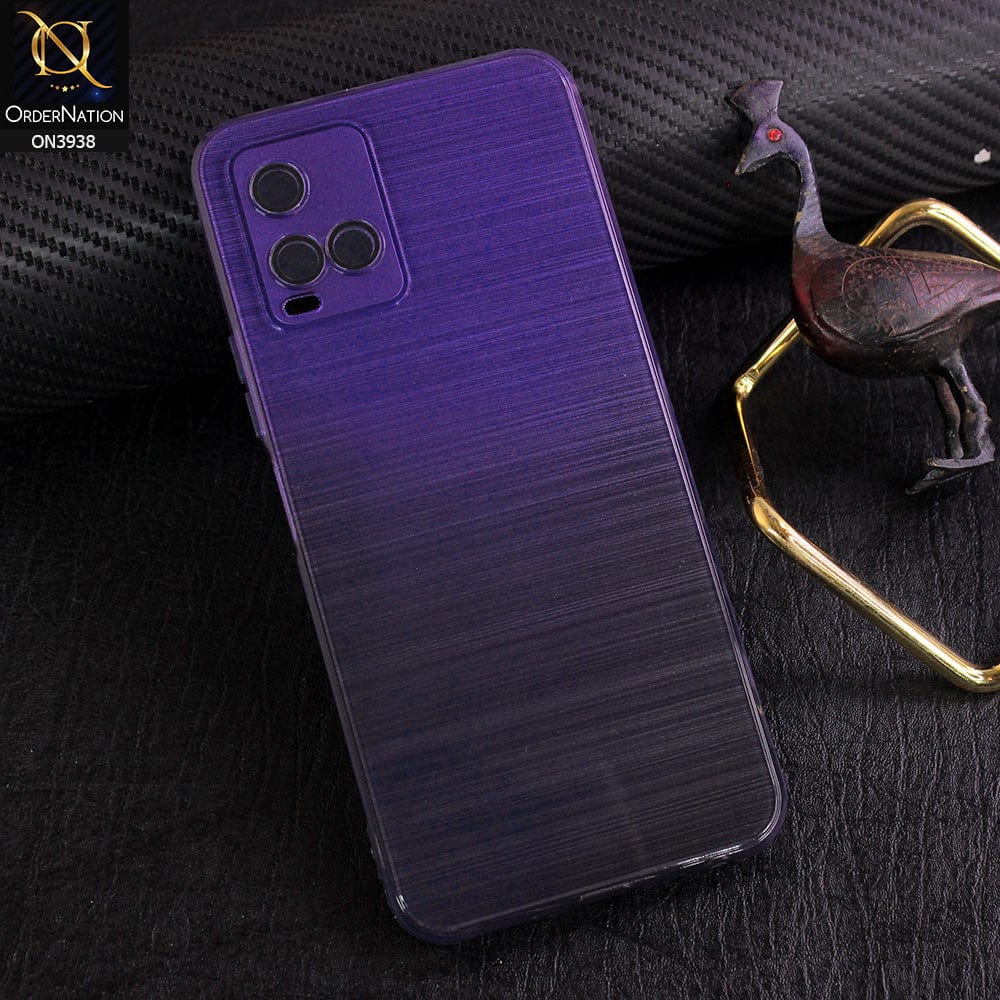 Vivo Y21s Cover - Design 6 - New Rainbow Style Soft Silicone Borders Clear Back Case With Electroplating Camera Ring