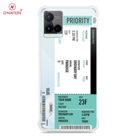 Vivo Y21a Cover - Personalised Boarding Pass Ticket Series - 5 Designs - Clear Phone Case - Soft Silicon Borders