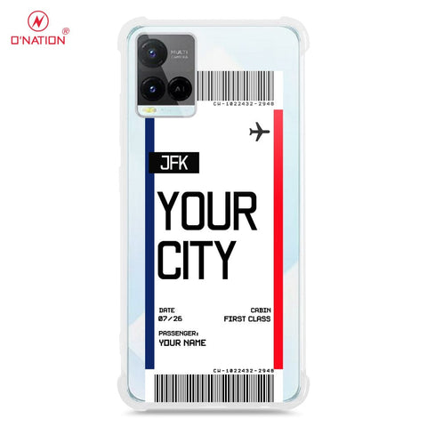 Vivo Y21e Cover - Personalised Boarding Pass Ticket Series - 5 Designs - Clear Phone Case - Soft Silicon Borders