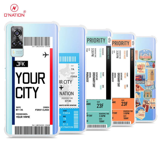 Vivo Y31 Cover - Personalised Boarding Pass Ticket Series - 5 Designs - Clear Phone Case - Soft Silicon Borders
