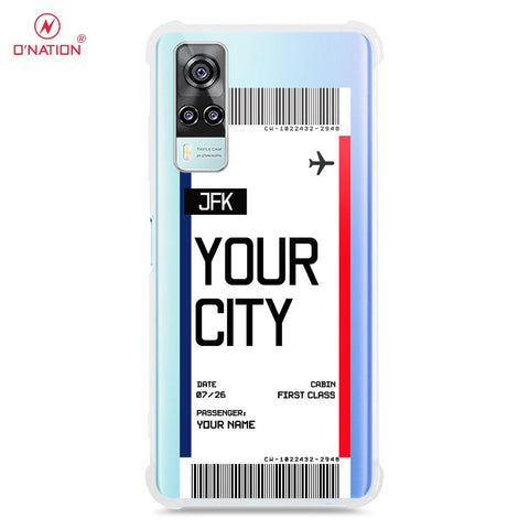 Vivo Y31 Cover - Personalised Boarding Pass Ticket Series - 5 Designs - Clear Phone Case - Soft Silicon Borders