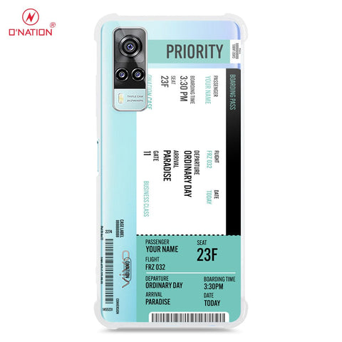 Vivo Y31 Cover - Personalised Boarding Pass Ticket Series - 5 Designs - Clear Phone Case - Soft Silicon Borders