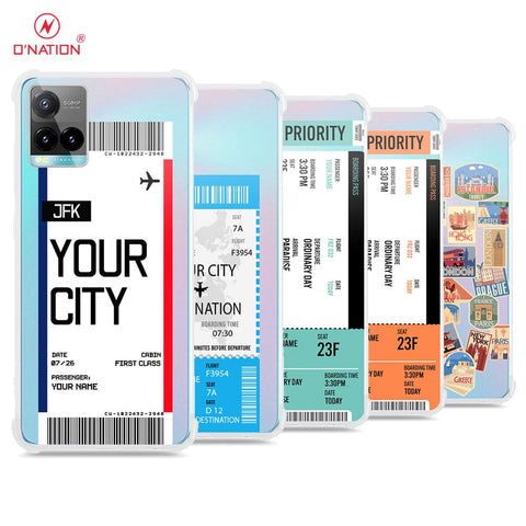 Vivo Y33s Cover - Personalised Boarding Pass Ticket Series - 5 Designs - Clear Phone Case - Soft Silicon Borders u6