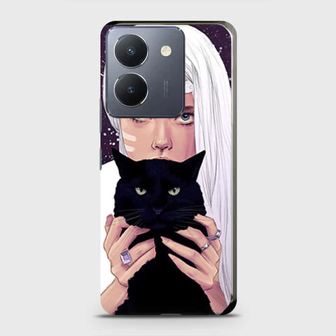 Vivo Y36 5G Cover - Trendy Wild Black Cat Printed Hard Case with Life Time Colors Guarantee