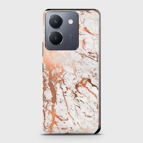 Vivo Y36 5G Cover - In Chic Rose Gold Chrome Style Printed Hard Case with Life Time Colors Guarantee