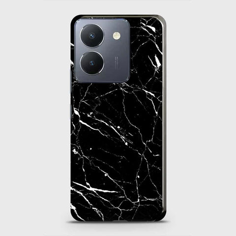 Vivo Y36 5G Cover - Trendy Black Marble Printed Hard Case with Life Time Colors Guarantee