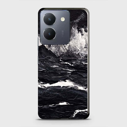 Vivo Y36 5G Cover - Black Ocean Marble Trendy Printed Hard Case with Life Time Colors Guarantee
