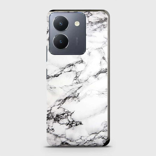 Vivo Y36 5G Cover - Trendy White Floor Marble Printed Hard Case with Life Time Colors Guarantee