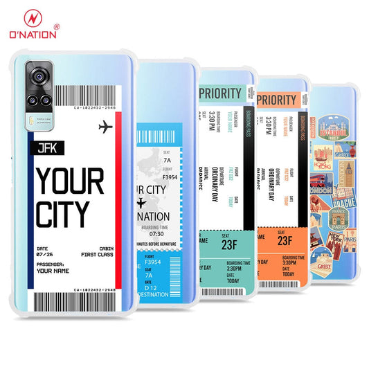 Vivo Y53s 4G Cover - Personalised Boarding Pass Ticket Series - 5 Designs - Clear Phone Case - Soft Silicon Borders