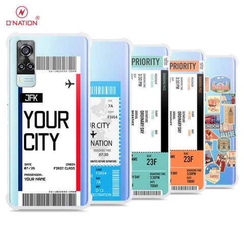 Vivo Y53s 4G Cover - Personalised Boarding Pass Ticket Series - 5 Designs - Clear Phone Case - Soft Silicon Borders