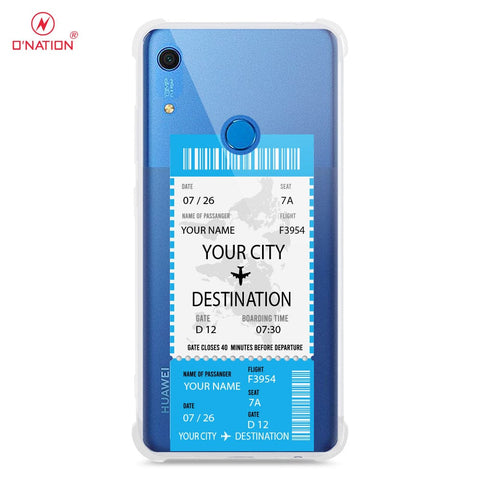 Huawei Y6s 2019 Cover - Personalised Boarding Pass Ticket Series - 5 Designs - Clear Phone Case - Soft Silicon Borders