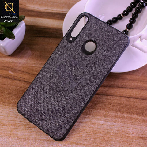 Huawei Y7P Cover - Gray - New Fabric Soft Silicone Logo Case