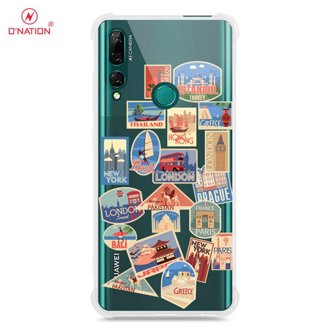 Huawei Y9 Prime 2019 Cover - Personalised Boarding Pass Ticket Series - 5 Designs - Clear Phone Case - Soft Silicon Borders