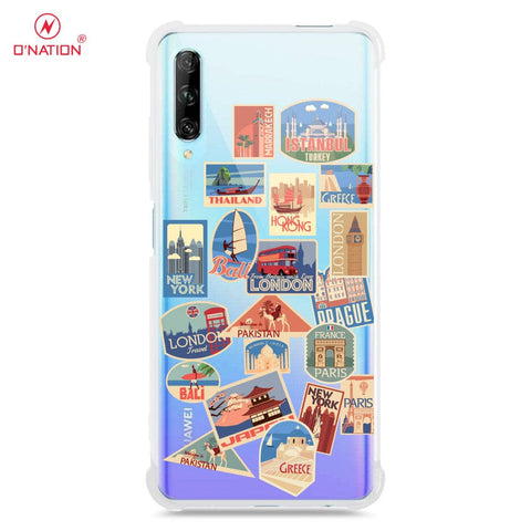 Huawei Y9s Cover - Personalised Boarding Pass Ticket Series - 5 Designs - Clear Phone Case - Soft Silicon Borders