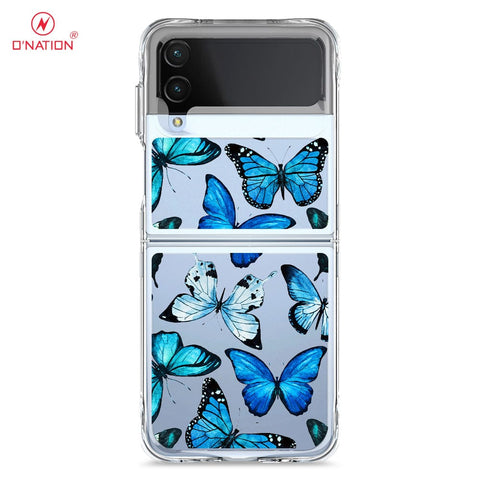 Samsung Galaxy Z Flip 3 5G Cover - O'Nation Butterfly Dreams Series - 9 Designs - Clear Phone Case - Soft Silicon Borders