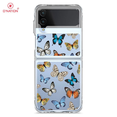 Samsung Galaxy Z Flip 3 5G Cover - O'Nation Butterfly Dreams Series - 9 Designs - Clear Phone Case - Soft Silicon Borders