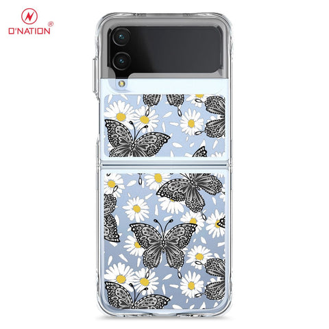 Samsung Galaxy Z Flip 3 5G Cover - O'Nation Butterfly Dreams Series - 9 Designs - Clear Phone Case - Soft Silicon Borders
