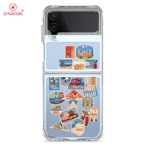 Samsung Galaxy Z Flip 4 5G Cover - Personalised Boarding Pass Ticket Series - 5 Designs - Clear Phone Case - Soft Silicon Borders