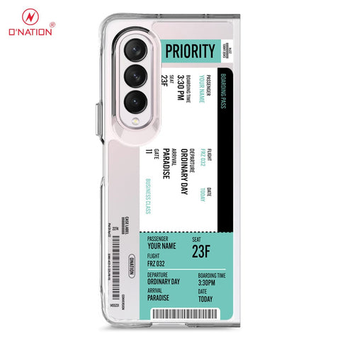 Samsung Galaxy Z Fold 4 5G Cover - Personalised Boarding Pass Ticket Series - 5 Designs - Clear Phone Case - Soft Silicon Borders