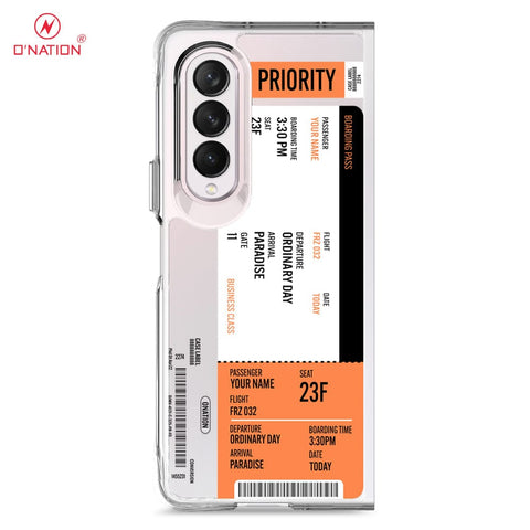 Samsung Galaxy Z Fold 4 5G Cover - Personalised Boarding Pass Ticket Series - 5 Designs - Clear Phone Case - Soft Silicon Borders