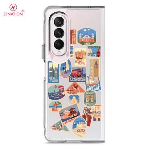 Samsung Galaxy Z Fold 4 5G Cover - Personalised Boarding Pass Ticket Series - 5 Designs - Clear Phone Case - Soft Silicon Borders